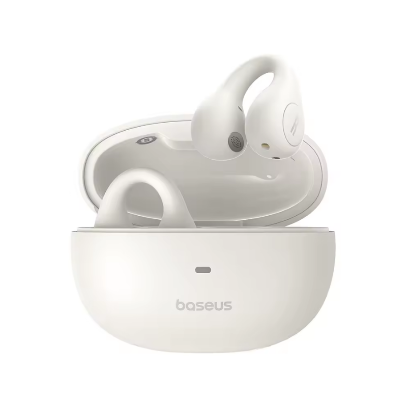 Baseus AirGo AS01 – Audífonos inalámbricos con clips de TPU, controladores de 10 mm, graves mejoradas, cancelación de ruido ENC, Bluetooth 5.3, batería 25 h