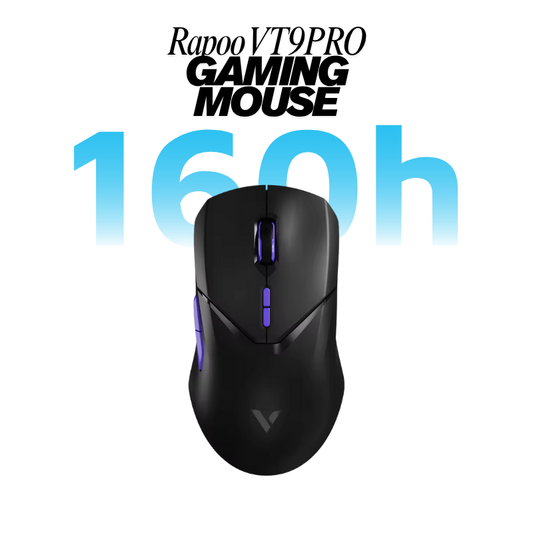 Rapoo VT9PRO - Ratón inalámbrico para juegos, sensor PAW 3398, 26000 DPI, frecuencia de sonido de 4 KHz, tiempo de respuesta de 0,25 ms, ligero, duración de la batería de