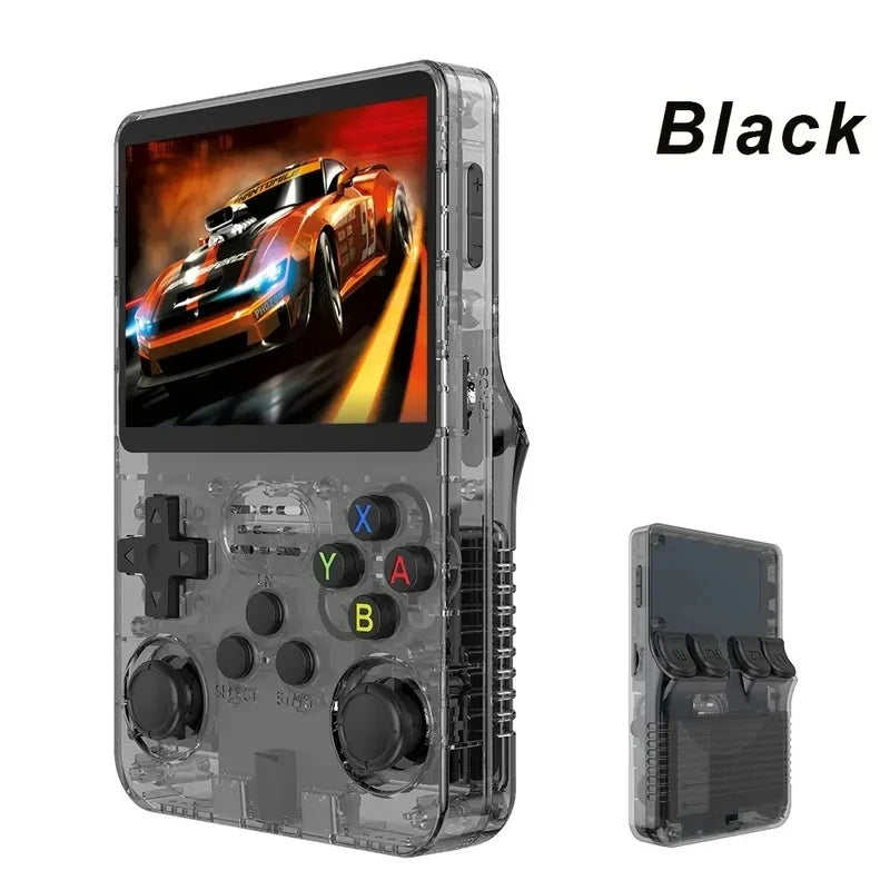 R36S – Consola portátil retro con 15 000+ juegos, pantalla IPS 3.5″, batería 3500 mAh (6 h), salida HDMI, emuladores PS1/PSP/NES/SNES