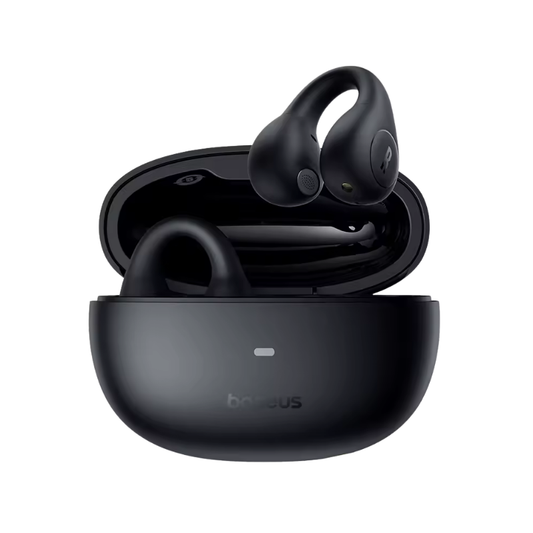 Baseus AirGo AS01 – Audífonos inalámbricos con clips de TPU, controladores de 10 mm, graves mejoradas, cancelación de ruido ENC, Bluetooth 5.3, batería 25 h