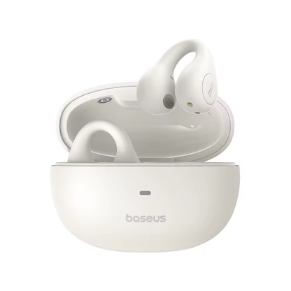 Baseus AirGo AS01 – Audífonos inalámbricos con clips de TPU, controladores de 10 mm, graves mejoradas, cancelación de ruido ENC, Bluetooth 5.3, batería 25 h