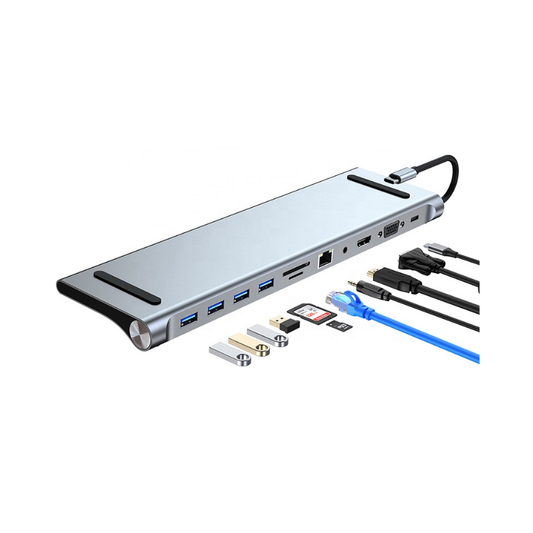 ‼️PROXIMAMENTE - Estación USB-C 11 en 1 – Salidas 4K/1080P, internet por cable, audio 3.5 mm, lector de tarjetas y varios puertos USB, compatible con Mac, Windows y celulares