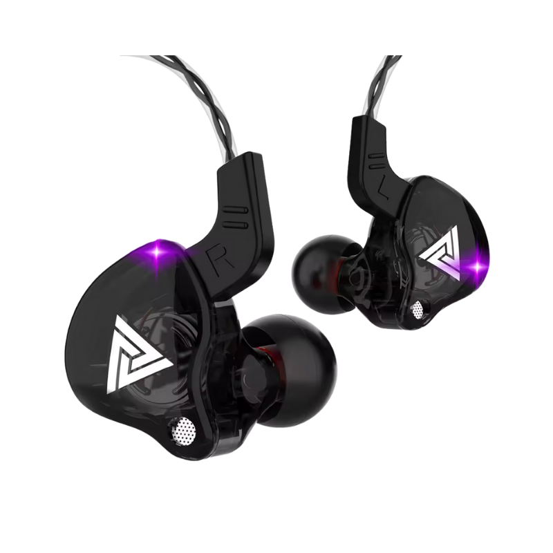 QKZ AK6 – Auriculares internos con cable, 6 controladores dinámicos, micrófono, sonido HIFI y subwoofer, diseño semiabierto para deportes y uso diario