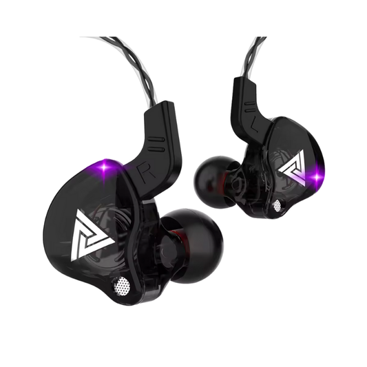 QKZ AK6 – Auriculares internos con cable, 6 controladores dinámicos, micrófono, sonido HIFI y subwoofer, diseño semiabierto para deportes y uso diario