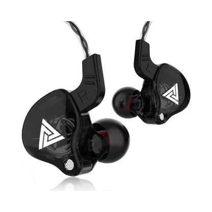 QKZ AK6 – Auriculares internos con cable, 6 controladores dinámicos, micrófono, sonido HIFI y subwoofer, diseño semiabierto para deportes y uso diario