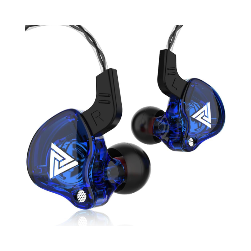 QKZ AK6 – Auriculares internos con cable, 6 controladores dinámicos, micrófono, sonido HIFI y subwoofer, diseño semiabierto para deportes y uso diario