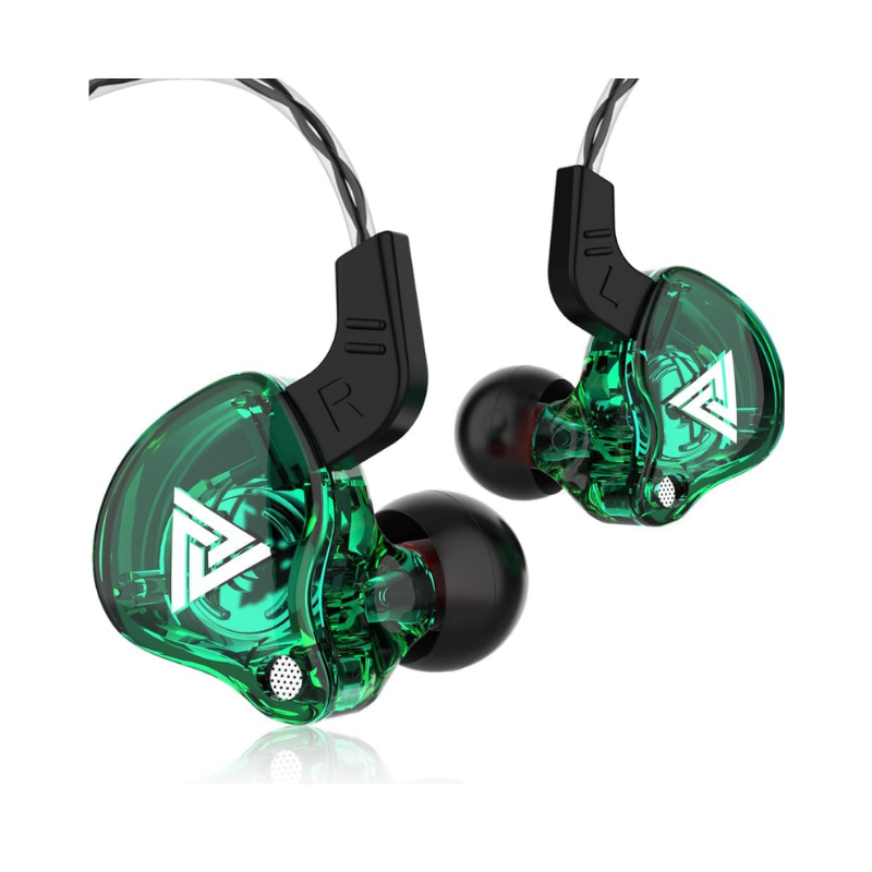 QKZ AK6 – Auriculares internos con cable, 6 controladores dinámicos, micrófono, sonido HIFI y subwoofer, diseño semiabierto para deportes y uso diario