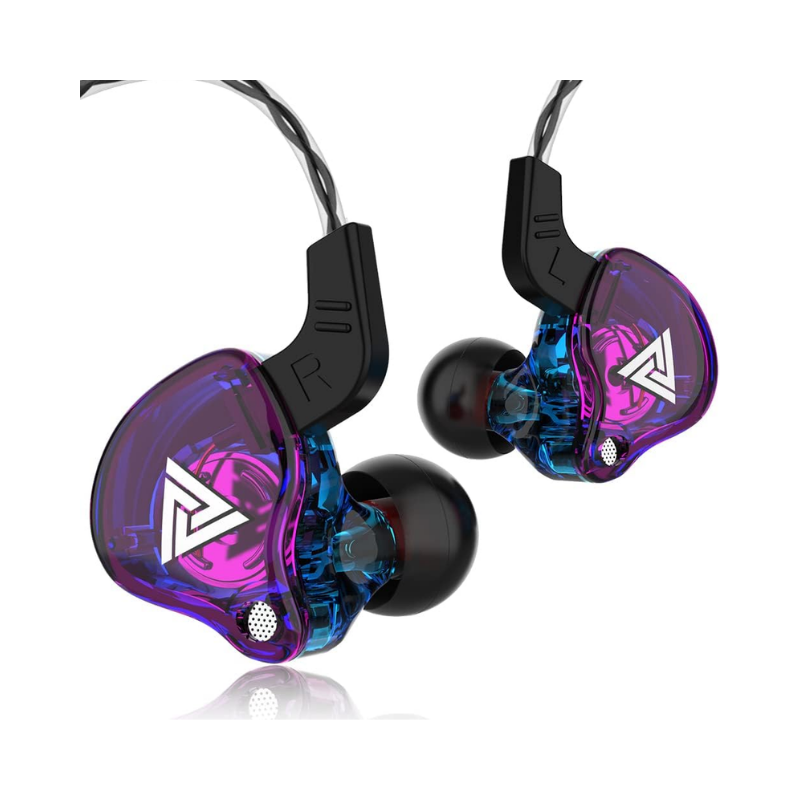 QKZ AK6 – Auriculares internos con cable, 6 controladores dinámicos, micrófono, sonido HIFI y subwoofer, diseño semiabierto para deportes y uso diario