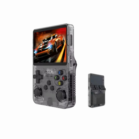 R36S – Consola portátil retro con 15 000+ juegos, pantalla IPS 3.5″, batería 3500 mAh (6 h), salida HDMI, emuladores PS1/PSP/NES/SNES