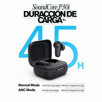 Soundcore P30i - Auriculares con cancelación de ruido activa, Bluetooth 5.4, 45 h de batería, estuche con soporte, protección IP54
