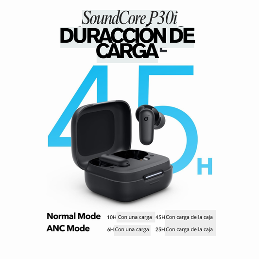 Soundcore P30i - Auriculares con cancelación de ruido activa, Bluetooth 5.4, 45 h de batería, estuche con soporte, protección IP54