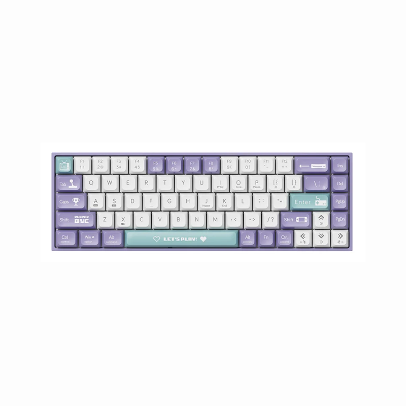 Ajazz AK680 – Teclado mecánico de 68 teclas, teclas ABS, conexión USB, distribución inglés, diseño ergonómico, CE/FCC